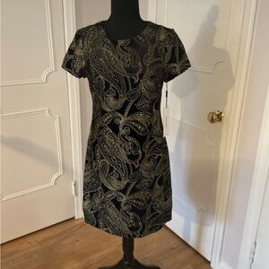 Calvin Klein Black and Gold Mini Dress